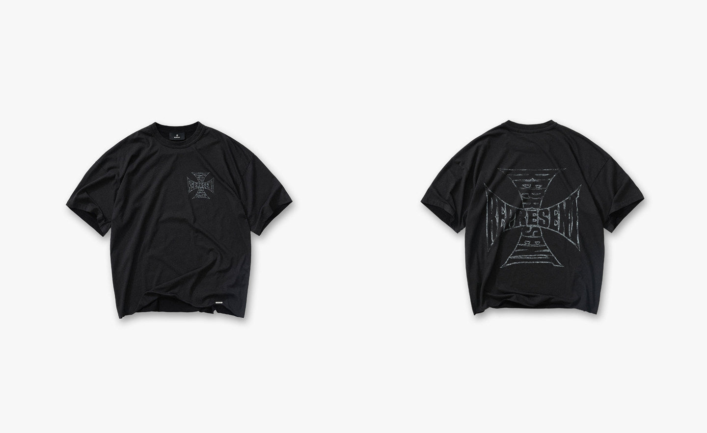 Represent Vintage Cross Logo Front & Back Print Oversized T-Shirt 2 Colors