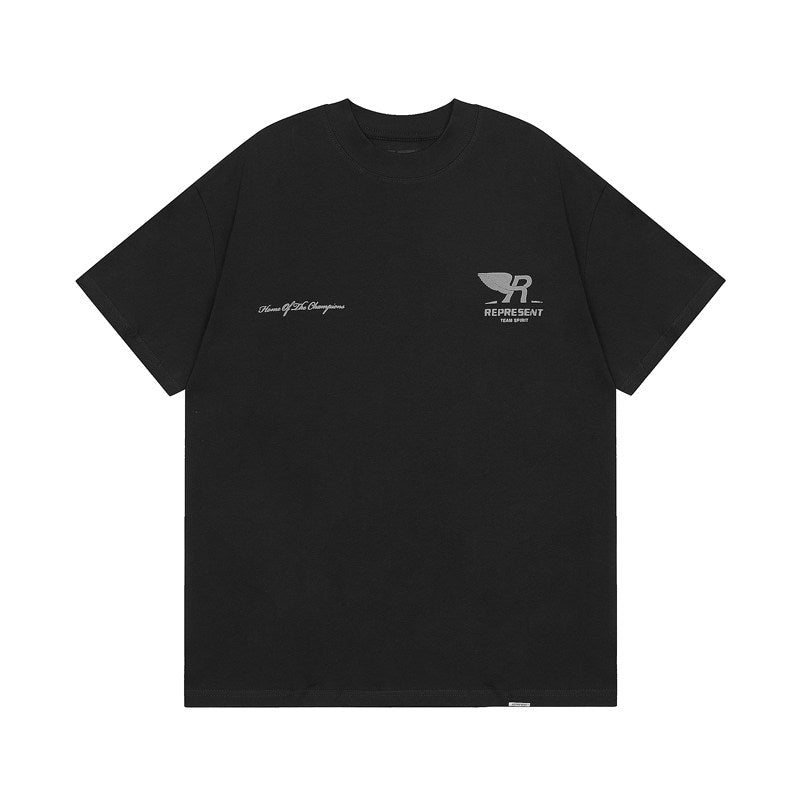 Represent Winged R Logo Double Sided Printed Vintage Washed T-Shirt Unisex Oversized Streetwear Casual Tee