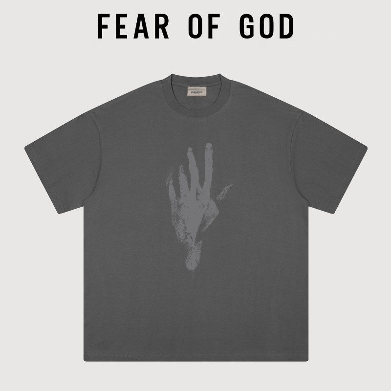 Essentials Vintage Hand Print Oversized Boxy Fit Short Sleeve T‑Shirt
