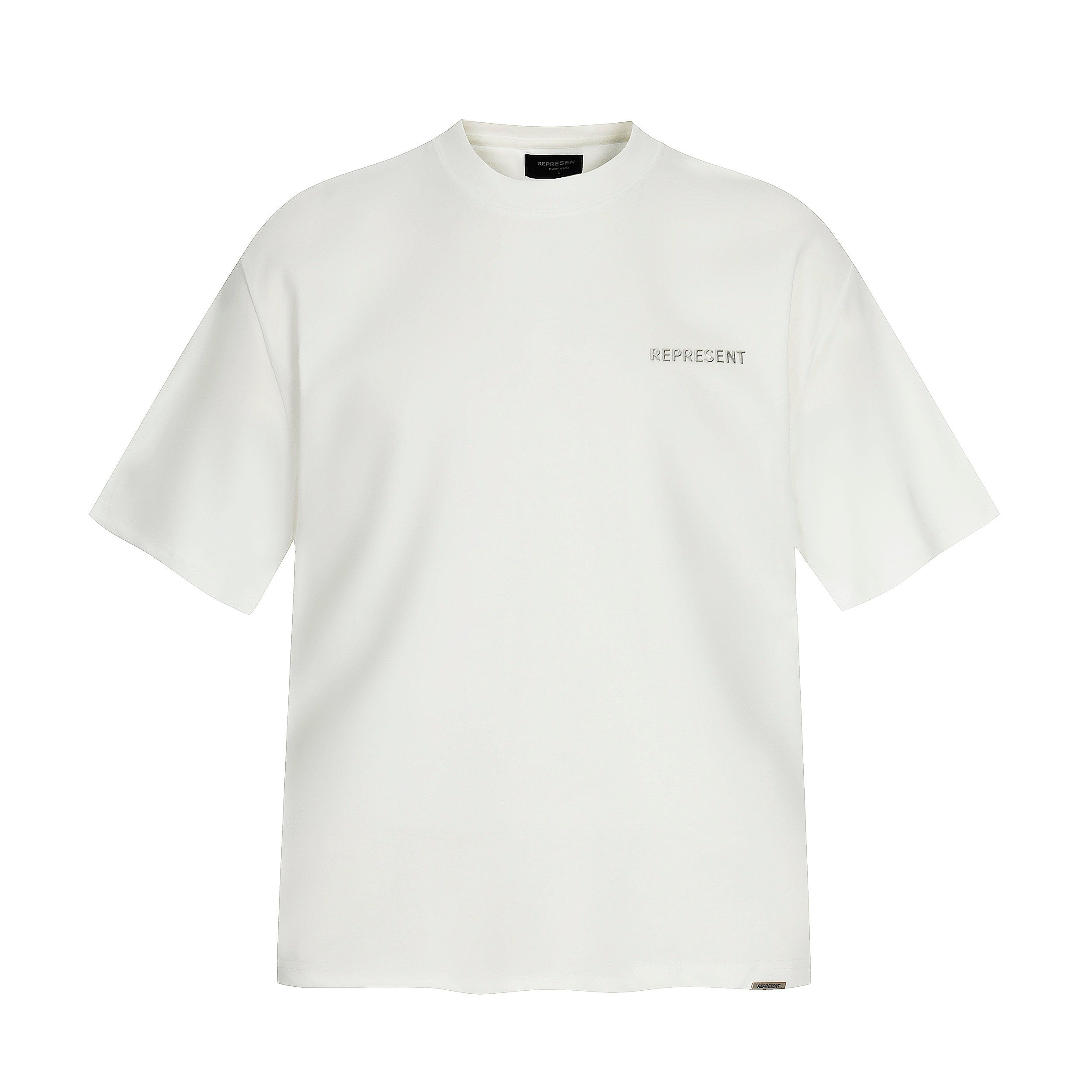Represent Minimal Small Chest Letter Logo Boxy Fit Loose Short‑Sleeve Top Men Women Basic Street T‑Shirt