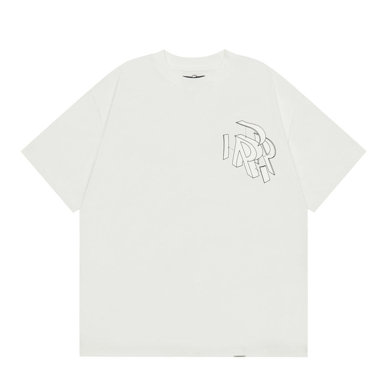 Represent Technical Sketch Line Art R Monogram Front Chest Small Print Back Large Blueprint Graphic Boxy Fit Loose Short Sleeve Top Men Women