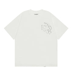 Represent Technical Sketch Line Art R Monogram Front Chest Small Print Back Large Blueprint Graphic Boxy Fit Loose Short Sleeve Top Men Women