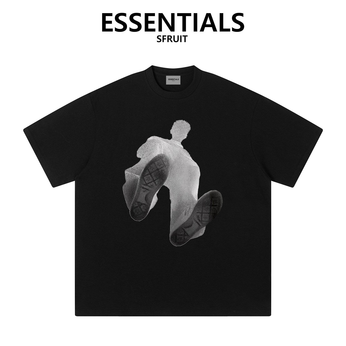 Essentials Silhouette Man Print Boxy Fit Heavy Cotton Streetwear Short Sleeve Tee