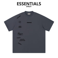 Essentials Sfruit Street Graffiti Graphic Loose Fit Crew Neck Tee For Men