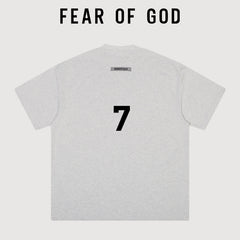Essentials Back Number 7 Graphic Oversized Boxy Heavyweight Short Sleeve T‑Shirt