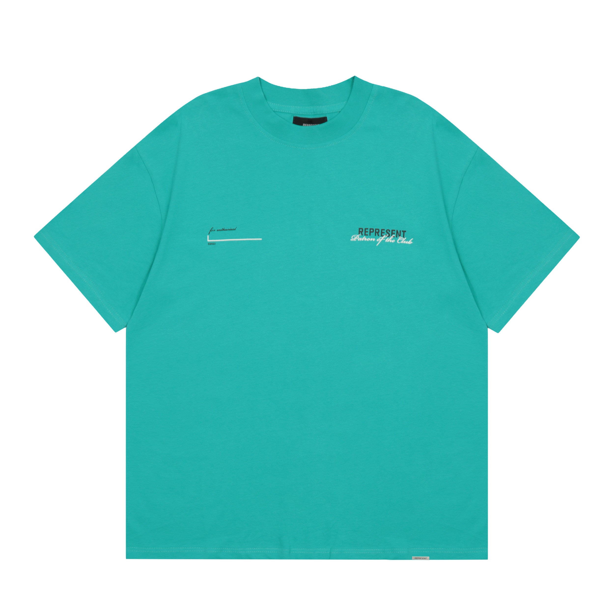 Represent Patron of the Club Chest Dual‑Logo Back Mixed‑Font Graphic Boxy Fit Loose Short‑Sleeve Top Men Women Casual Street T‑Shirt