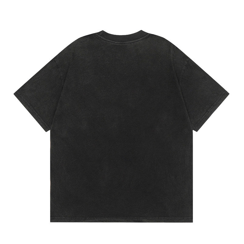 Represent Bird Graphic Oversized Heavy‑Weight Crew Neck T‑Shirt Unisex Streetwear Tee Vintage Washed Black & Off‑White Two Colors