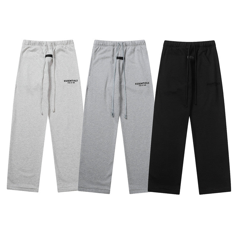 Essentials Drawstring Elastic Waist Straight Leg Jogger Pants