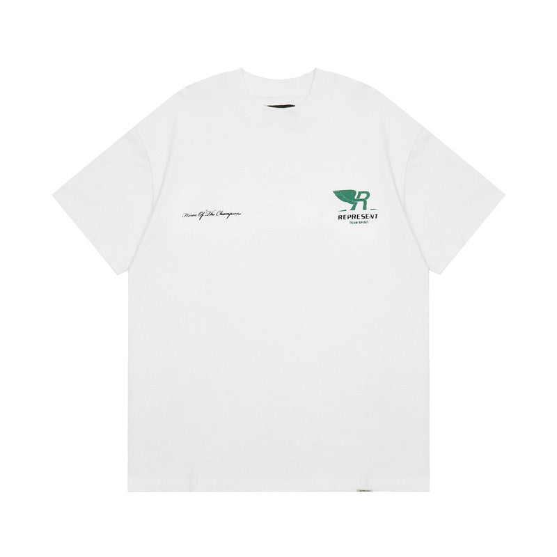 Represent Winged R Logo Double Sided Printed Vintage Washed T-Shirt Unisex Oversized Streetwear Casual Tee