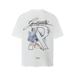 Represent Godspeed Angel Figure Graphic Oversized Heavyweight Cotton Unisex T‑Shirt