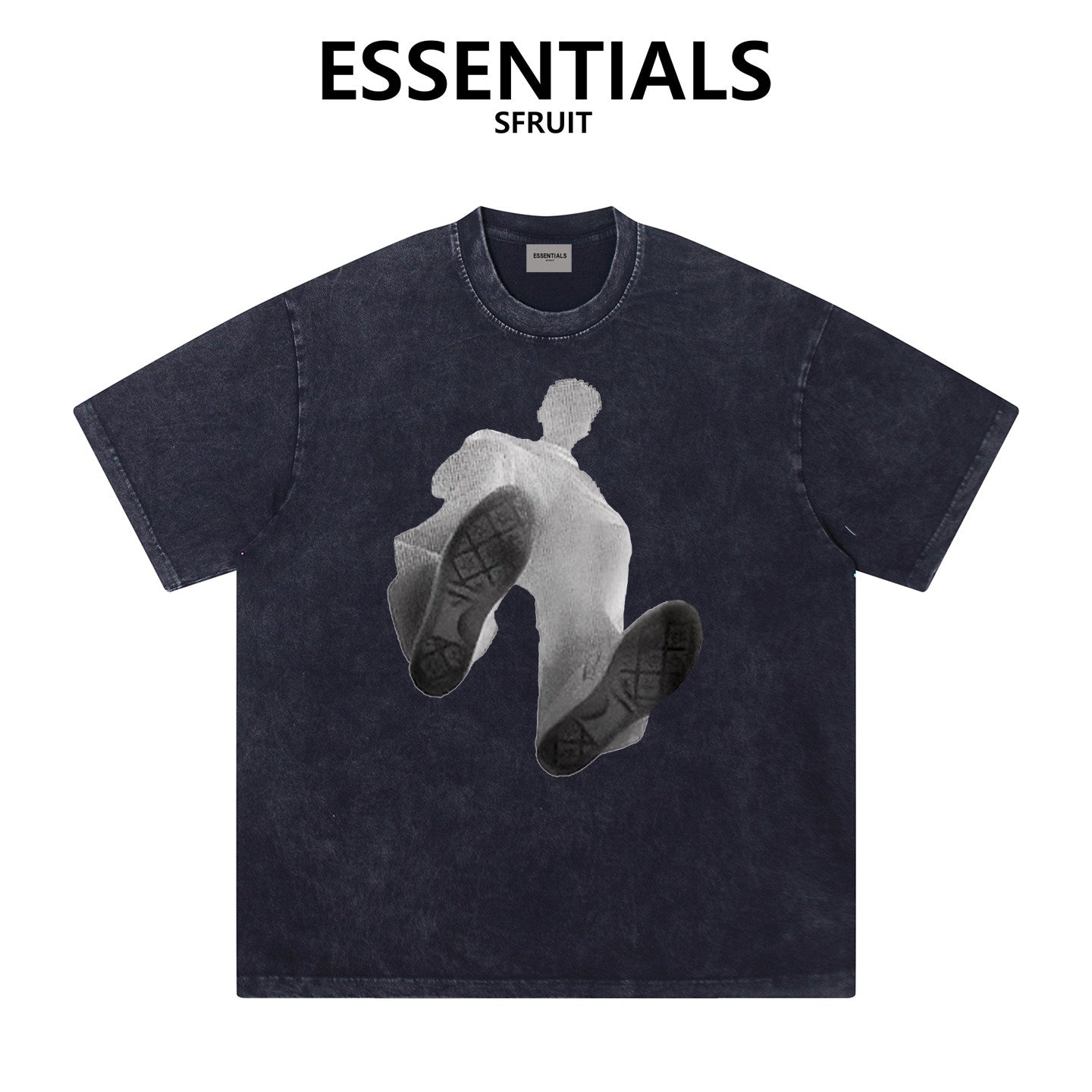 Essentials Silhouette Man Print Boxy Fit Heavy Cotton Streetwear Short Sleeve Tee
