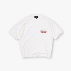Represent Vintage Washed Off White Pocket Red Patch Logo T-Shirt Heavyweight Oversized Minimal Retro Casual Streetwear Tee