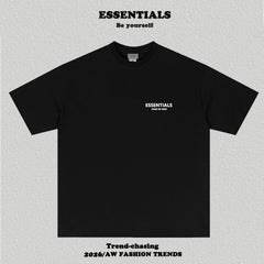 Essentials Front Small Logo Back Eyes Art Print Heavyweight Cotton Boxy Streetwear Tee