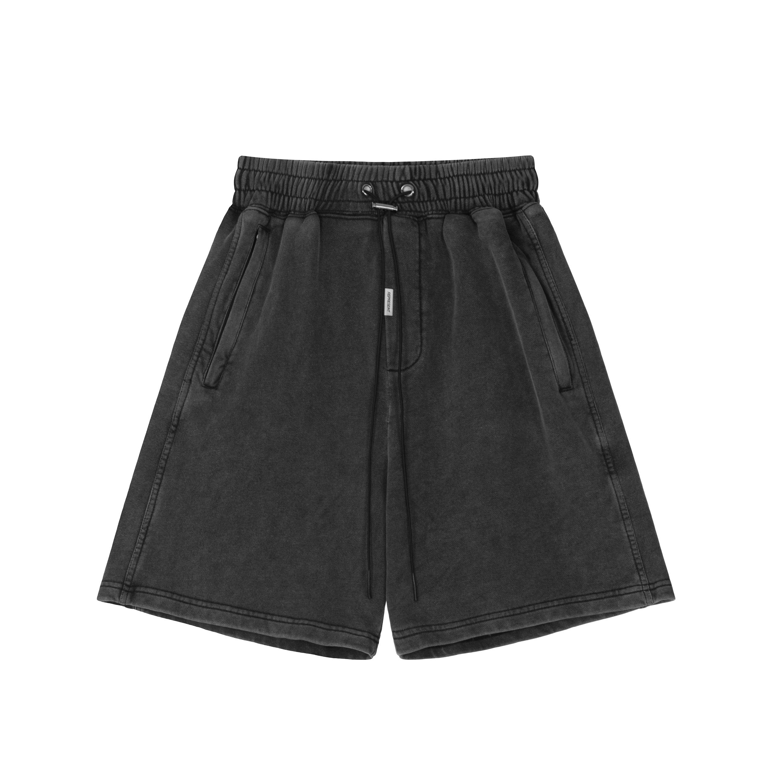 Represent Drawstring Elastic Waist Heavy Fleece Baggy Casual Shorts Unisex