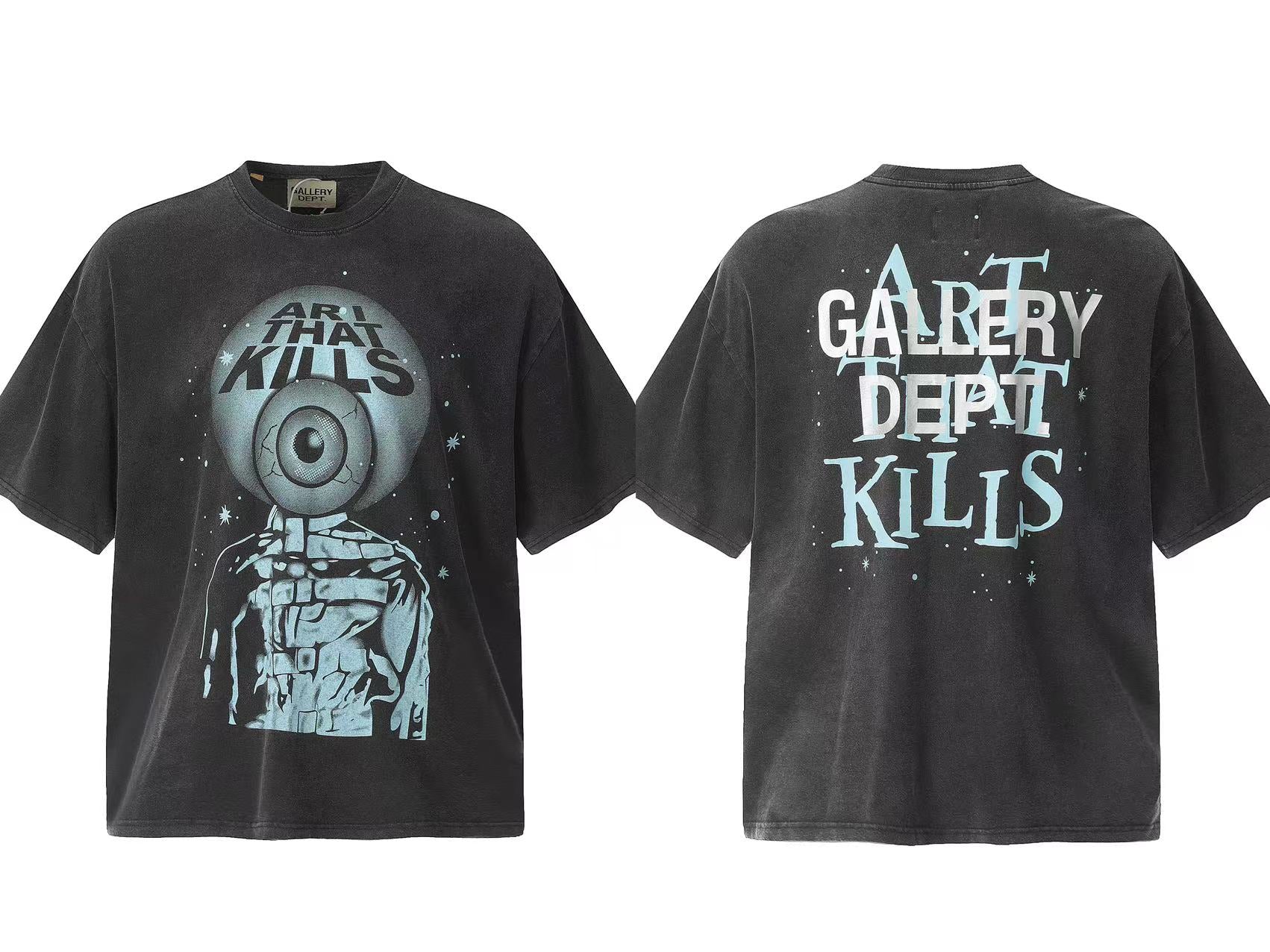 Gallery Dept Distressed Art That Kills Front Back Graphic Tee