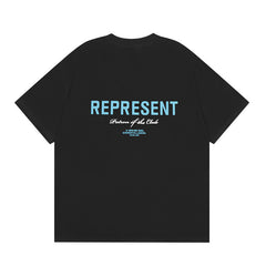 Represent London Address Letter Logo Front Back Print Casual Streetwear Short Sleeve Tee