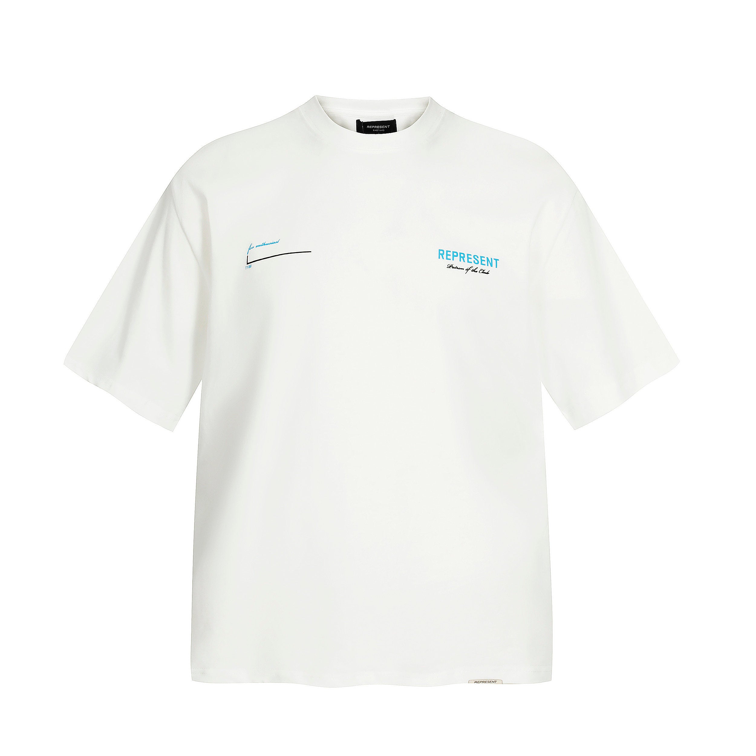 Represent Patron Of The Club Oversized Heavy‑Weight Crew Neck T‑Shirt Unisex White Streetwear Tee
