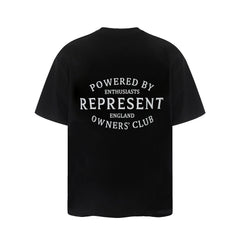 Represent Powered By Enthusiasts Chest & Back Letter Graphic Boxy Fit Loose Short‑Sleeve Top Men Women Casual Street T‑Shirt
