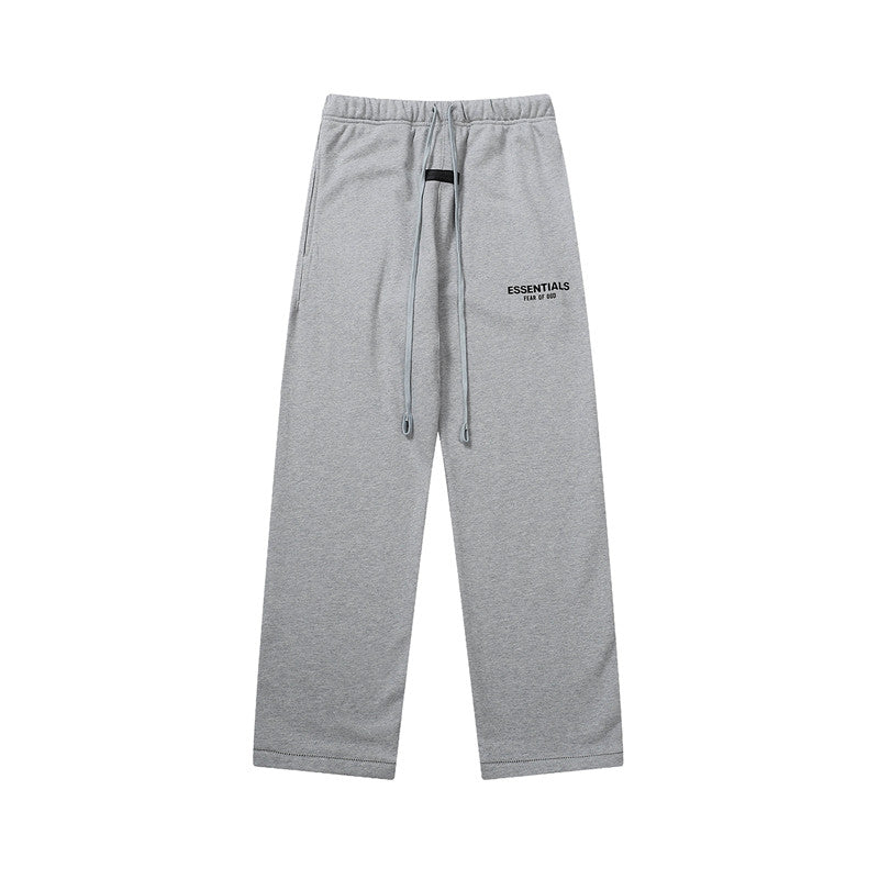 Essentials Drawstring Elastic Waist Straight Leg Jogger Pants