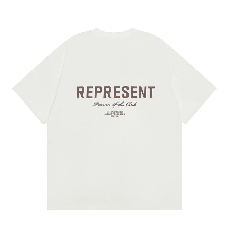 Represent London Address Letter Logo Front Back Print Casual Streetwear Short Sleeve Tee