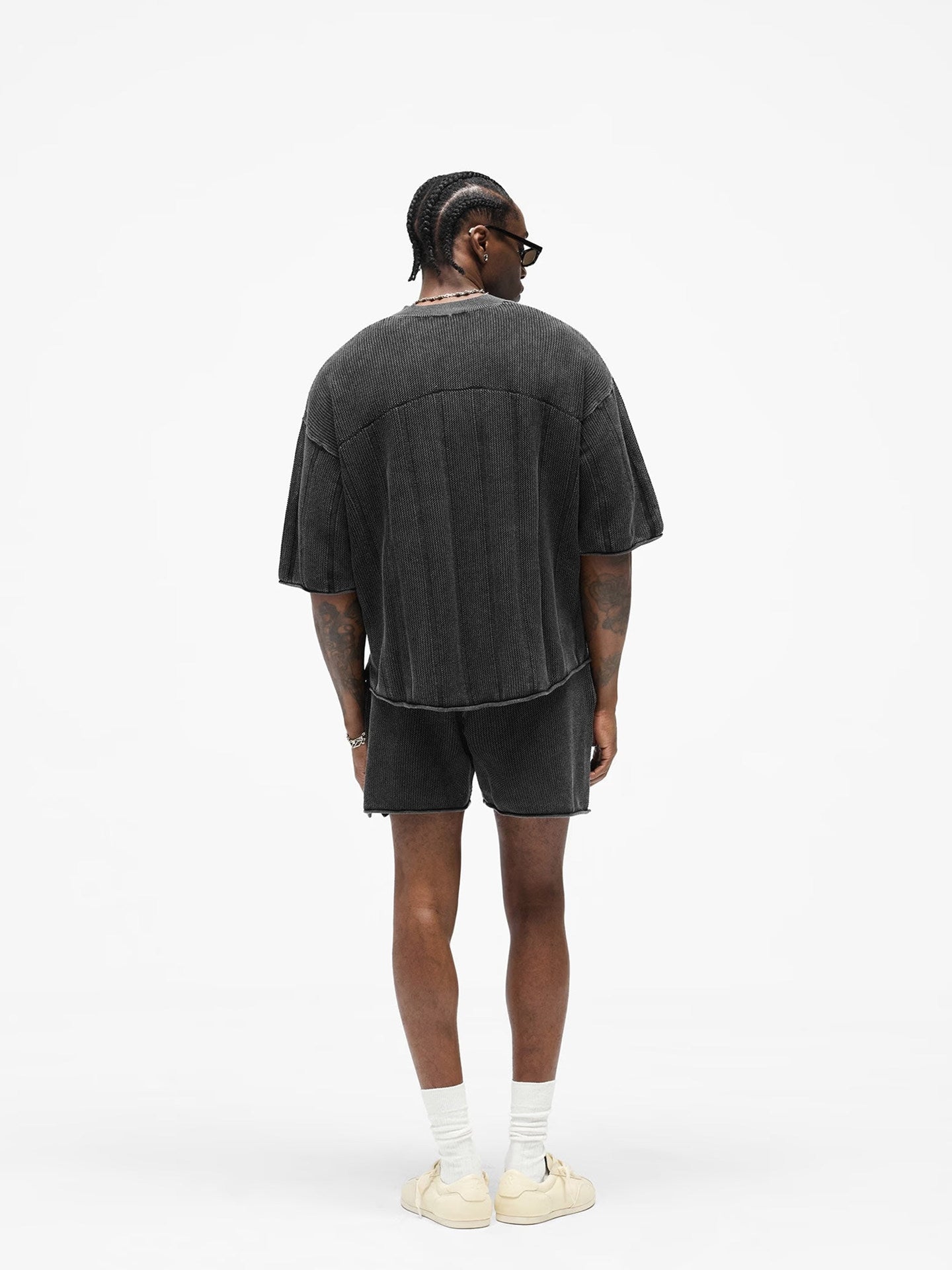 Represent Mesh Knit Number 20 V-Neck Short Sleeve Jersey Black