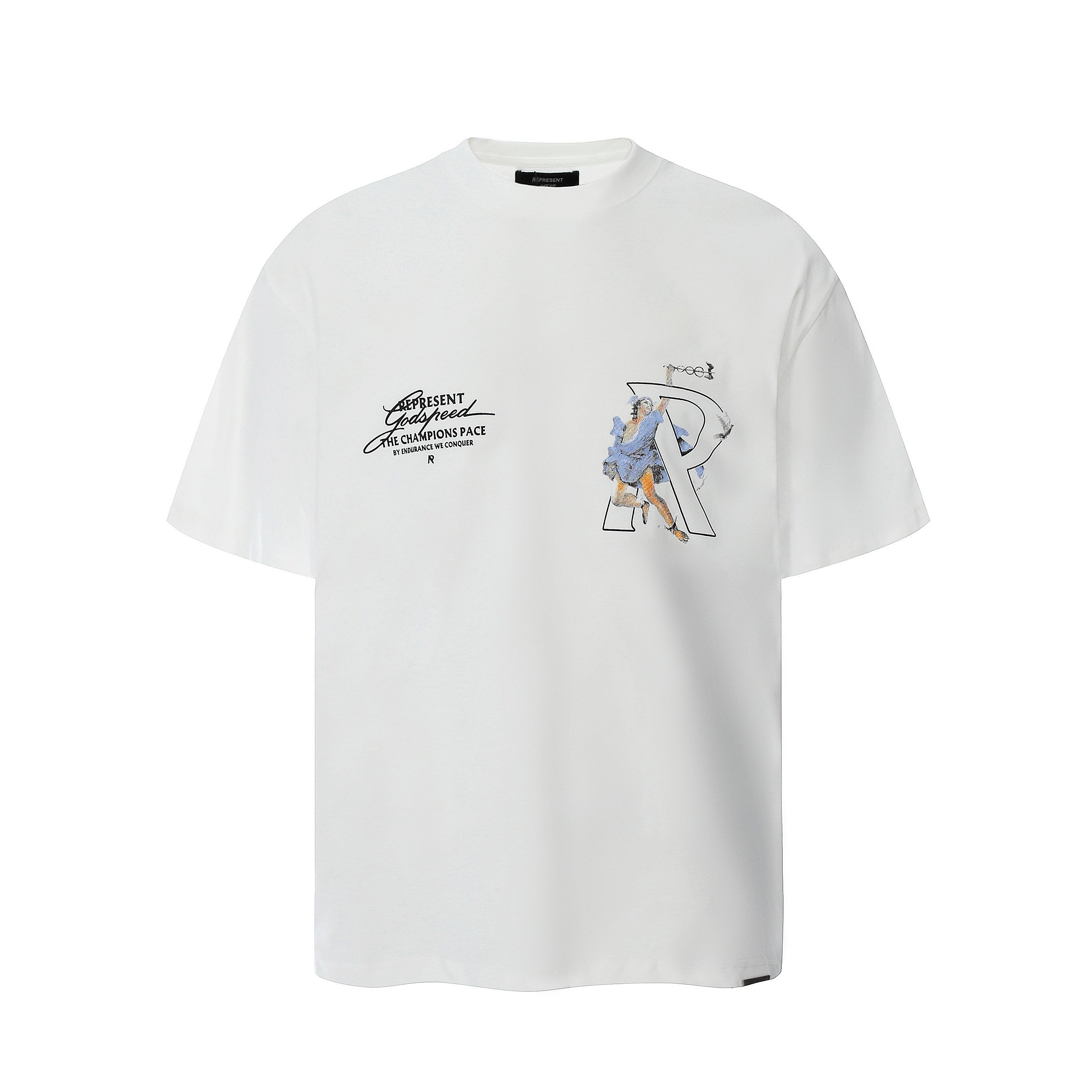 Represent Godspeed Angel Figure Graphic Oversized Heavyweight Cotton Unisex T‑Shirt