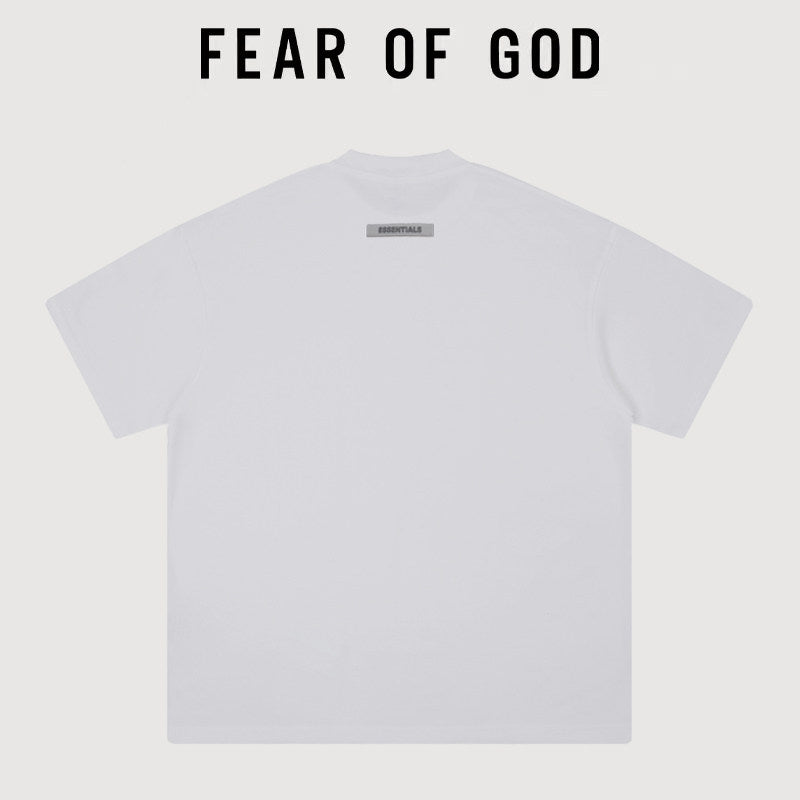Essentials 1977 Logo Heavyweight Cotton T‑Shirt Loose Boxy Fit Men Casual Tee