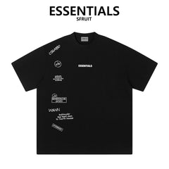 Essentials Sfruit Street Graffiti Graphic Loose Fit Crew Neck Tee For Men