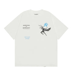 Represent Icarus Winged Angel Dual‑Side Print Boxy Fit Short‑Sleeve Top Men Women Vintage Street T‑Shirt