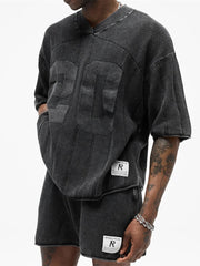 Represent Buster Vintage Rugby Washed Heavy Mesh Sweat Shorts Stone Wash Breathable Loose Athletic Casual Summer Streetwear Shorts