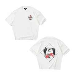 Represent Vintage Washed White Viper Room Snake Dice Dual Sided Graphic T-Shirt Heavyweight Oversized Retro Rock Bar Streetwear Tee
