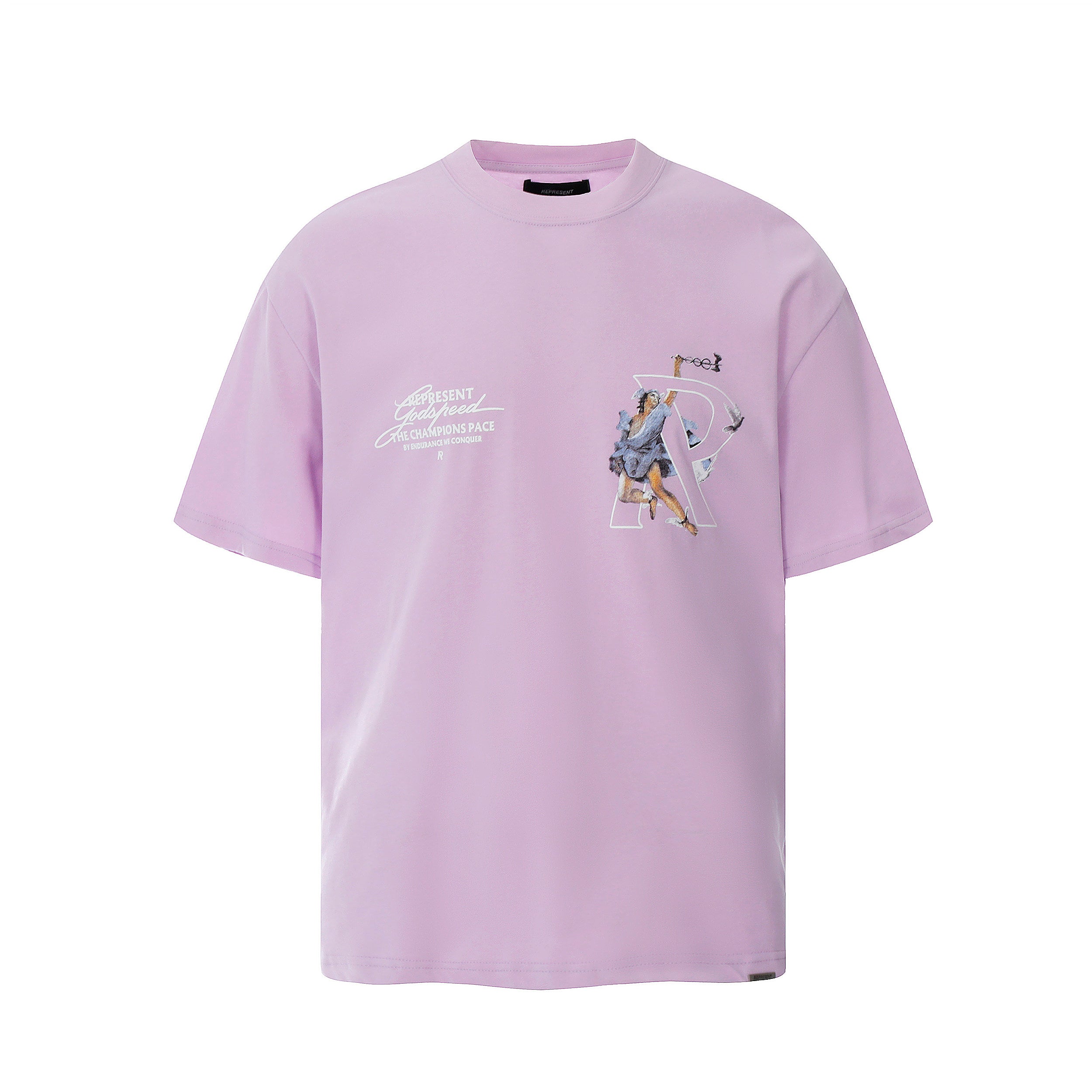 Represent Godspeed Angel Figure Graphic Oversized Heavyweight Cotton Unisex T‑Shirt