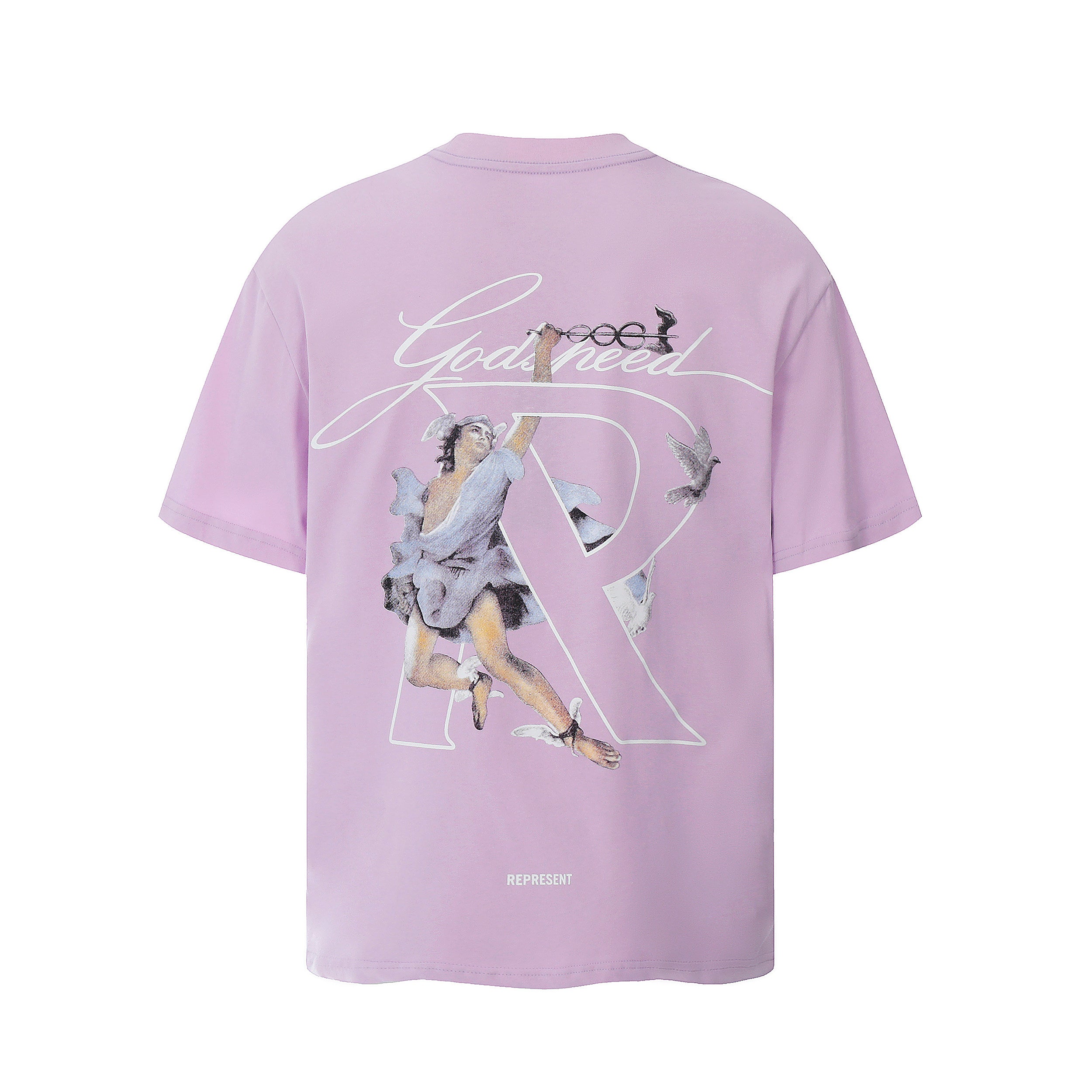 Represent Godspeed Angel Figure Graphic Oversized Heavyweight Cotton Unisex T‑Shirt