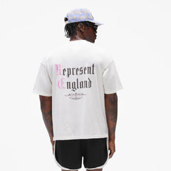 Represent Classic England Script Logo Relaxed Streetwear Tee Black & White
