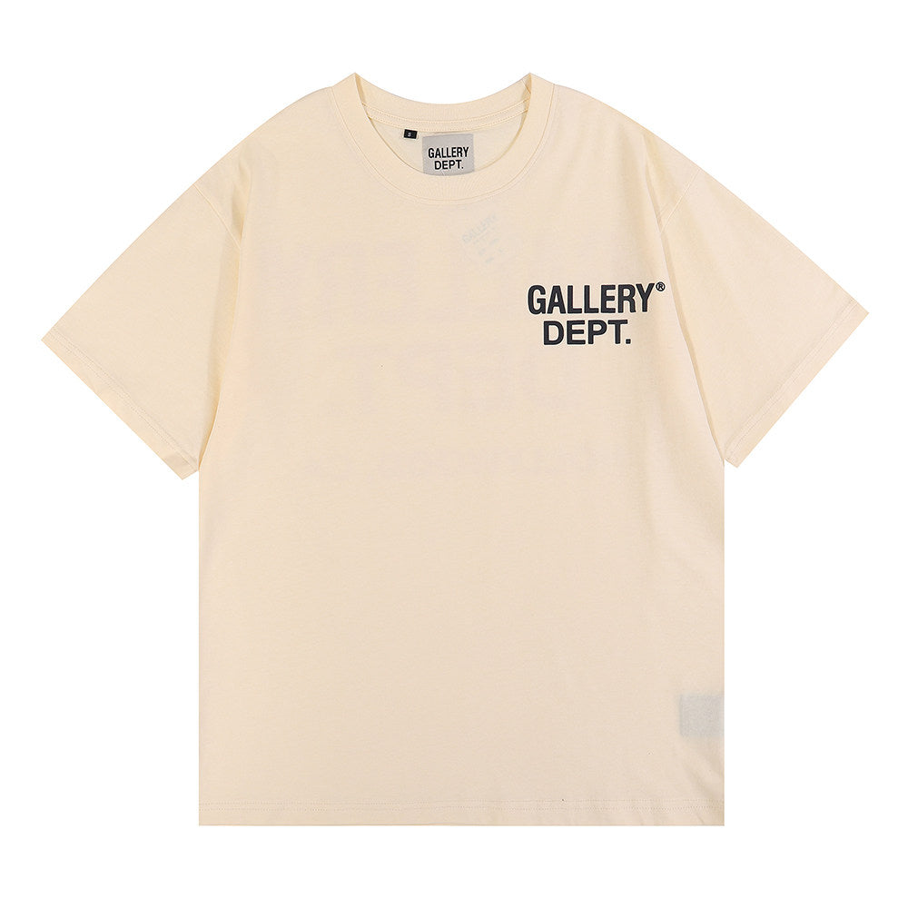 Gallery Dept Front Back Printed Classic Logo Casual Cotton T-Shirt