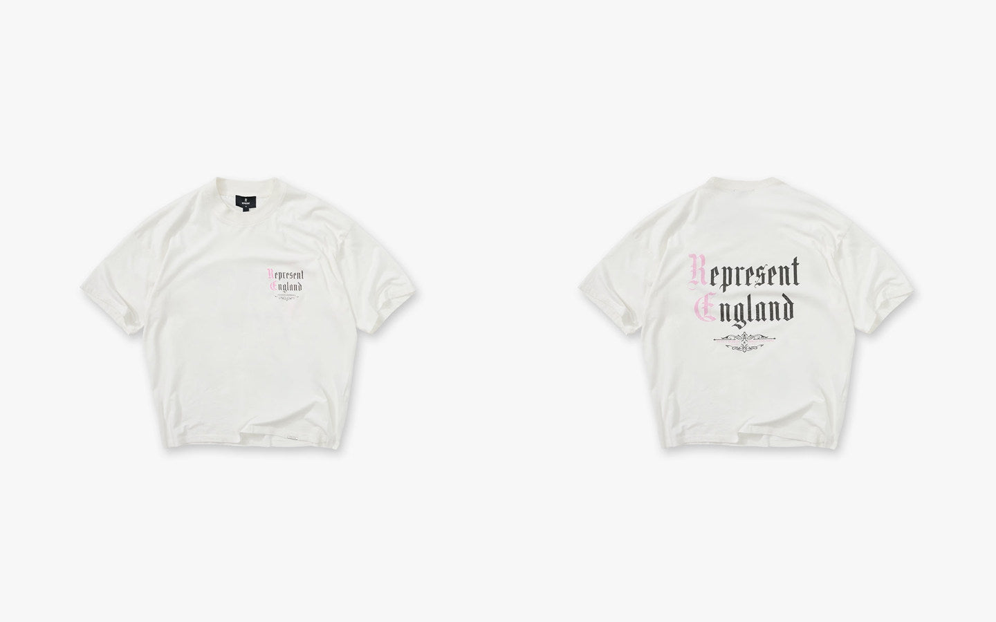 Represent Classic England Script Logo Relaxed Streetwear Tee Black & White