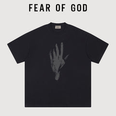 Essentials Vintage Hand Print Oversized Boxy Fit Short Sleeve T‑Shirt
