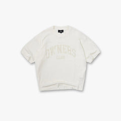 Represent Vintage Washed Cream White Owners Club Faded Arch Varsity Letter T-Shirt Heavyweight Oversized Retro College Streetwear Tee