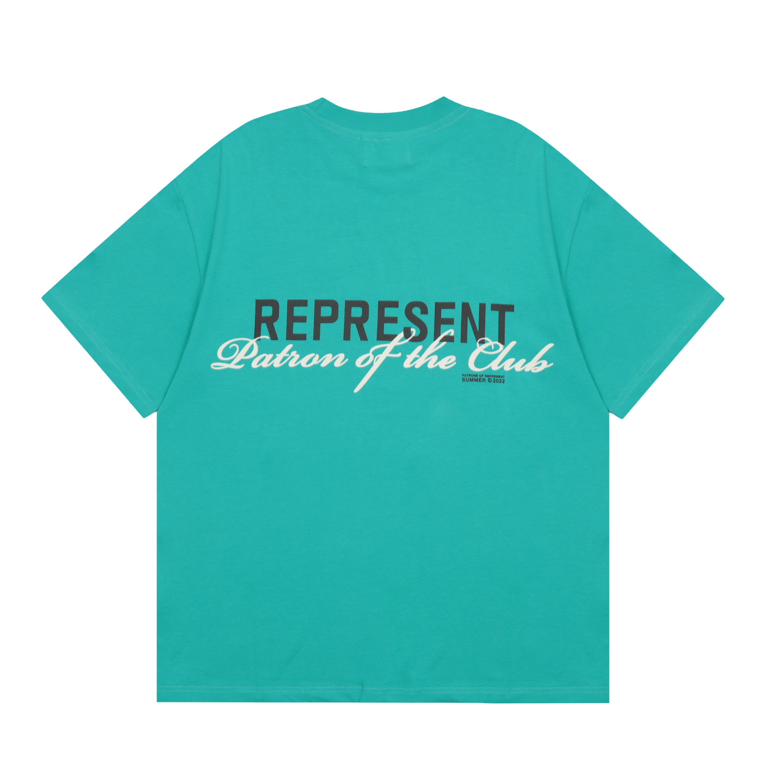 Represent Patron of the Club Chest Dual‑Logo Back Mixed‑Font Graphic Boxy Fit Loose Short‑Sleeve Top Men Women Casual Street T‑Shirt