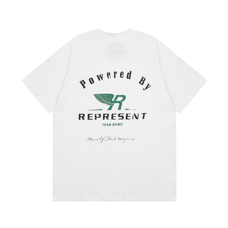 Represent Winged R Logo Double Sided Printed Vintage Washed T-Shirt Unisex Oversized Streetwear Casual Tee