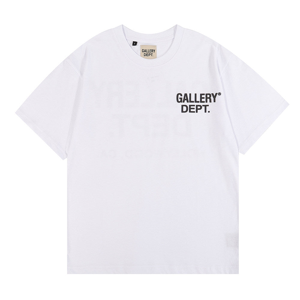 Gallery Dept Front Back Printed Classic Logo Casual Cotton T-Shirt
