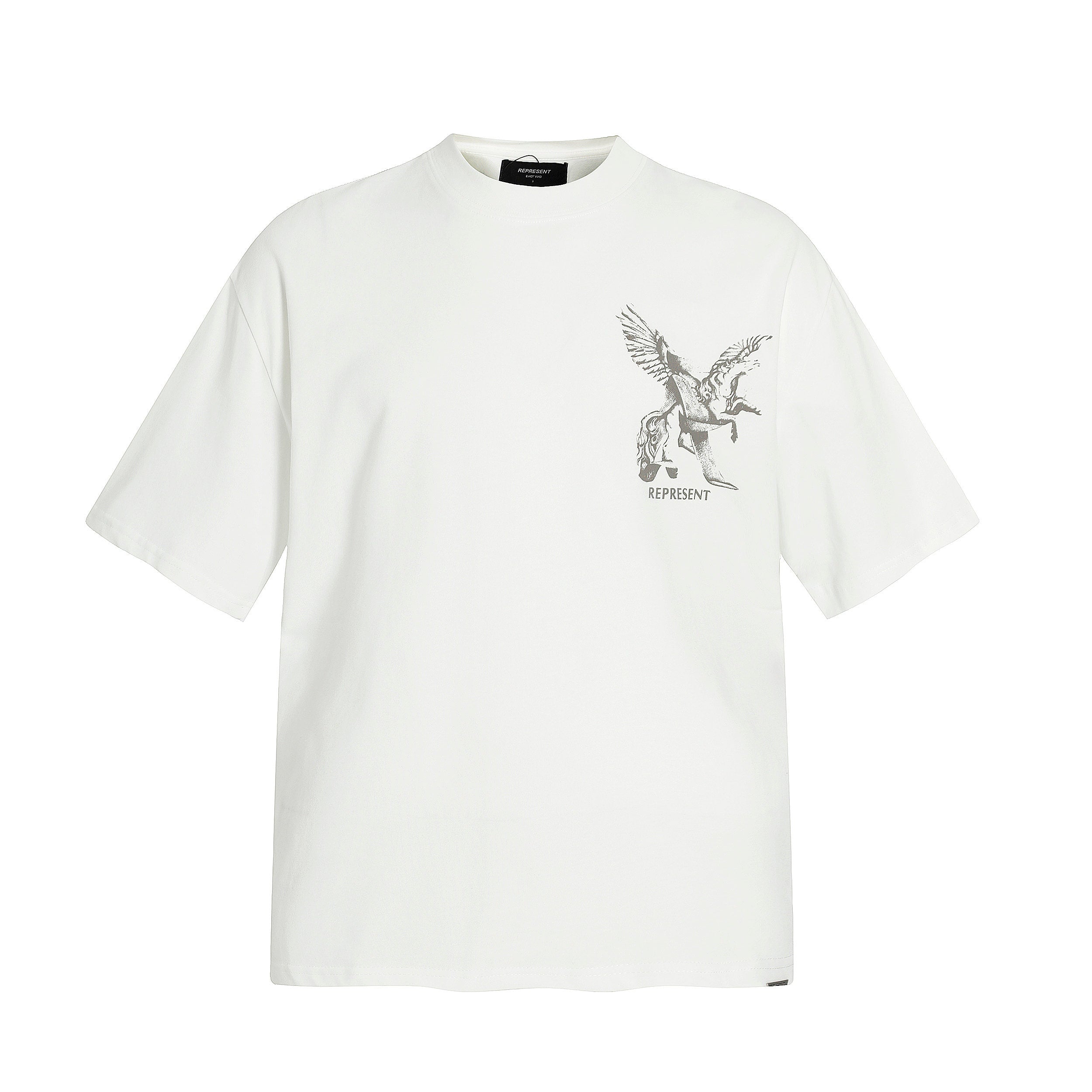 Represent Elegance In Motion Vintage Sketch Pegasus Graphic Front & Back Loose Fit Short Sleeve Tee
