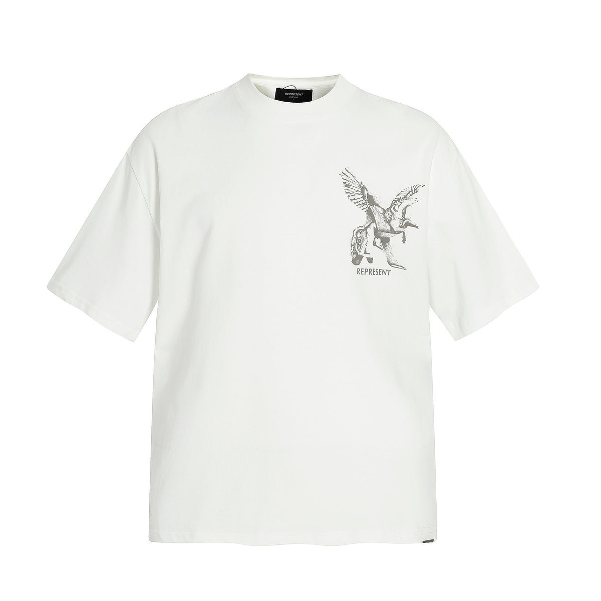 Represent Elegance In Motion Vintage Sketch Pegasus Graphic Front & Back Loose Fit Short Sleeve Tee