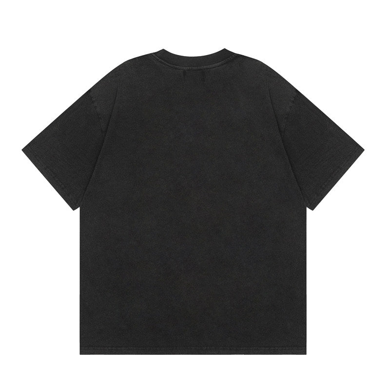 Represent Pure Breed Dual Roaring Wolf Head Graphic Vintage Washed Black Oversized Heavy Cotton Crew Neck T-Shirt Unisex Streetwear Tee