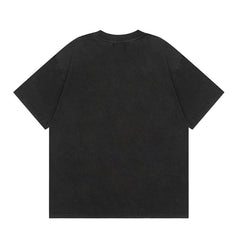 Represent Pure Breed Dual Roaring Wolf Head Graphic Vintage Washed Black Oversized Heavy Cotton Crew Neck T-Shirt Unisex Streetwear Tee